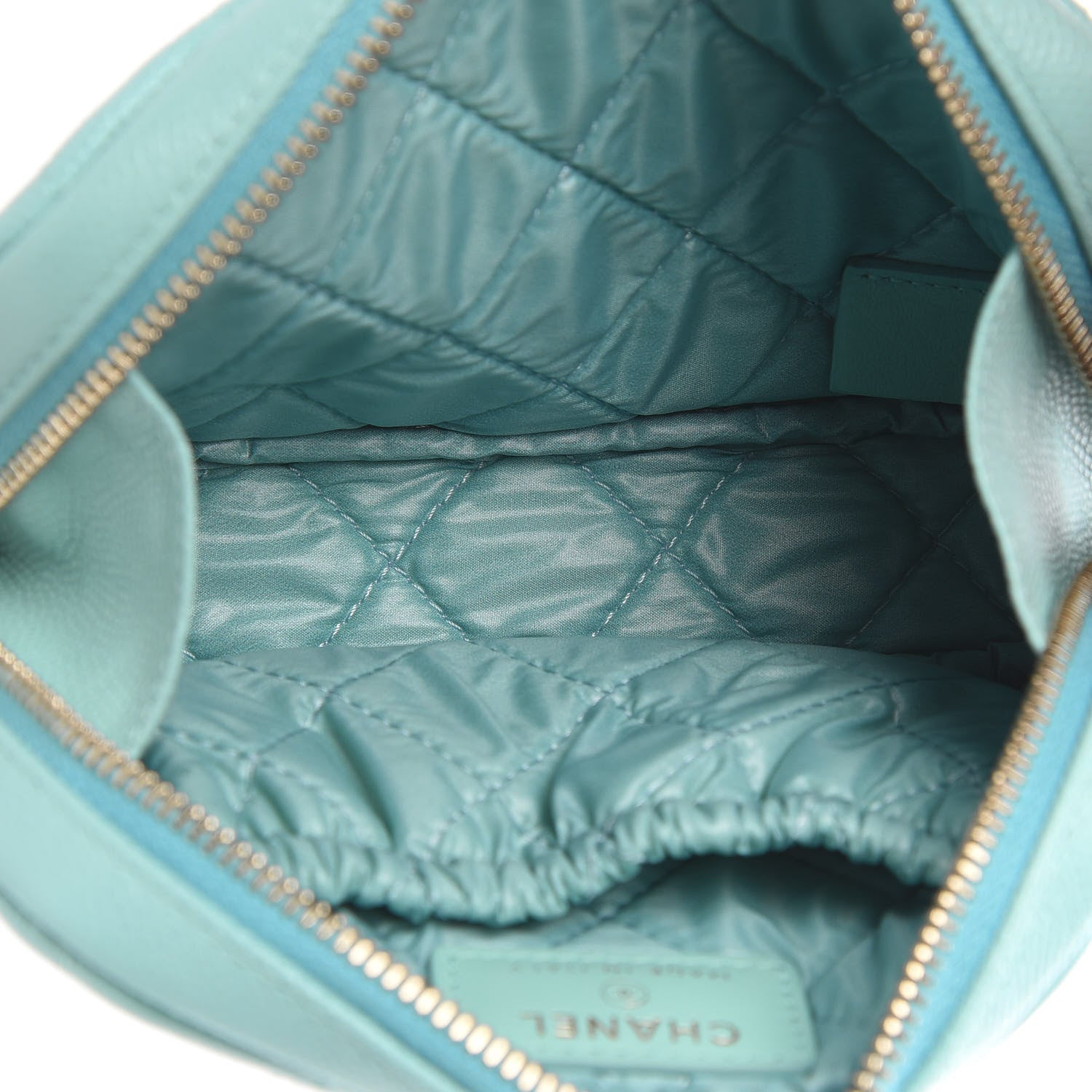 Chanel Caviar Quilted Small Curvy Pouch Cosmetic Case Light Blue 5 of 8