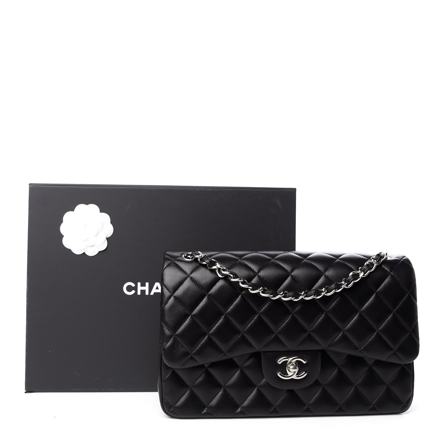 Chanel Lambskin Quilted Jumbo Double Flap Black 10 of 10