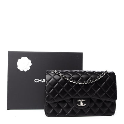 Chanel Lambskin Quilted Jumbo Double Flap Black 10 of 10