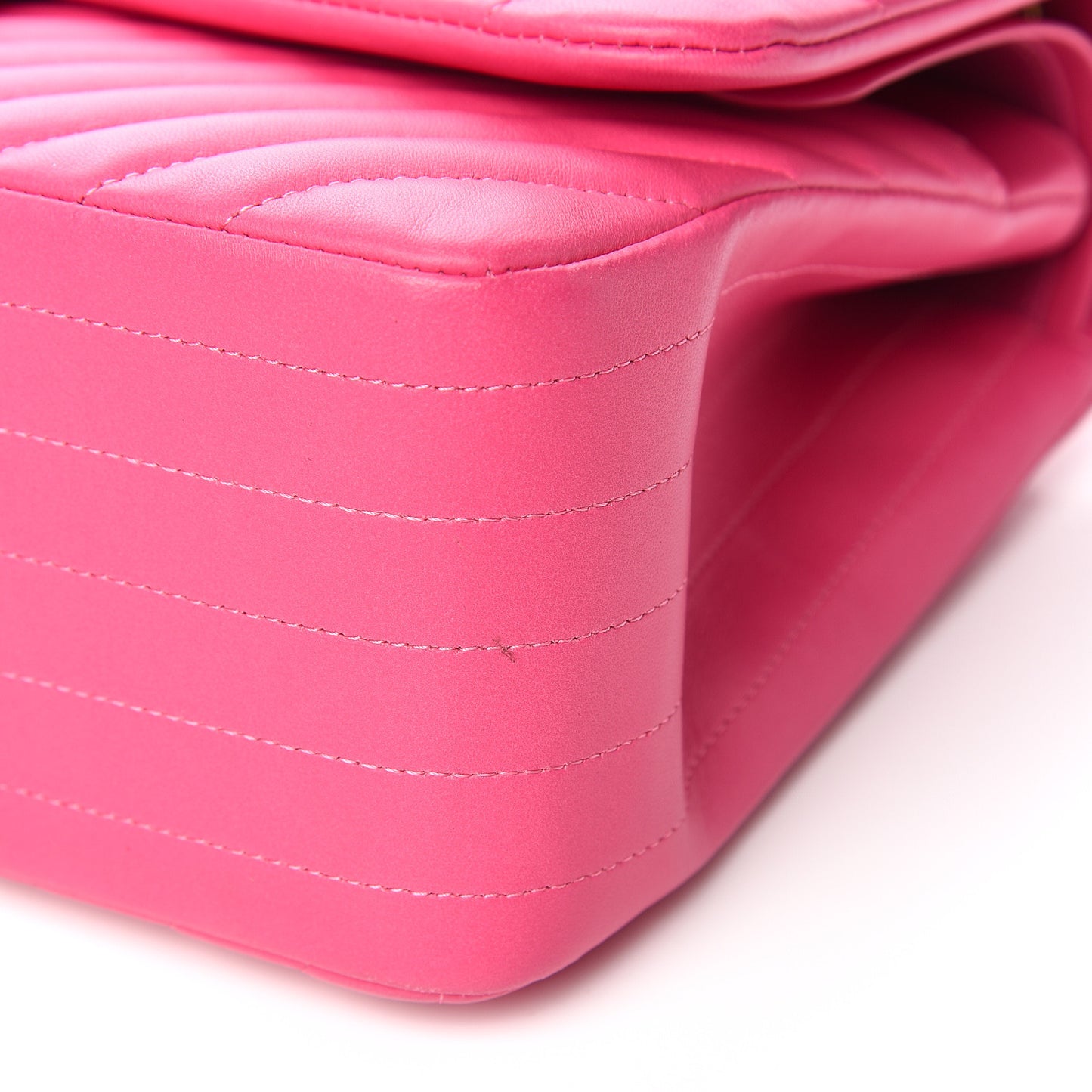 Lambskin Chevron Quilted Jumbo Double Flap Pink