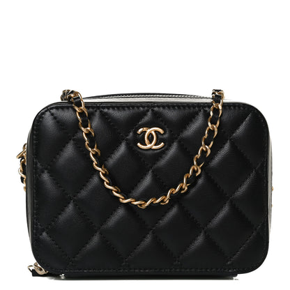 Chanel Lambskin Quilted CC Pearl Crush Camera Case Black 1 of 12