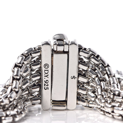 David Yurman Sterling Silver Five-Row Box Chain Bracelet 4 of 5