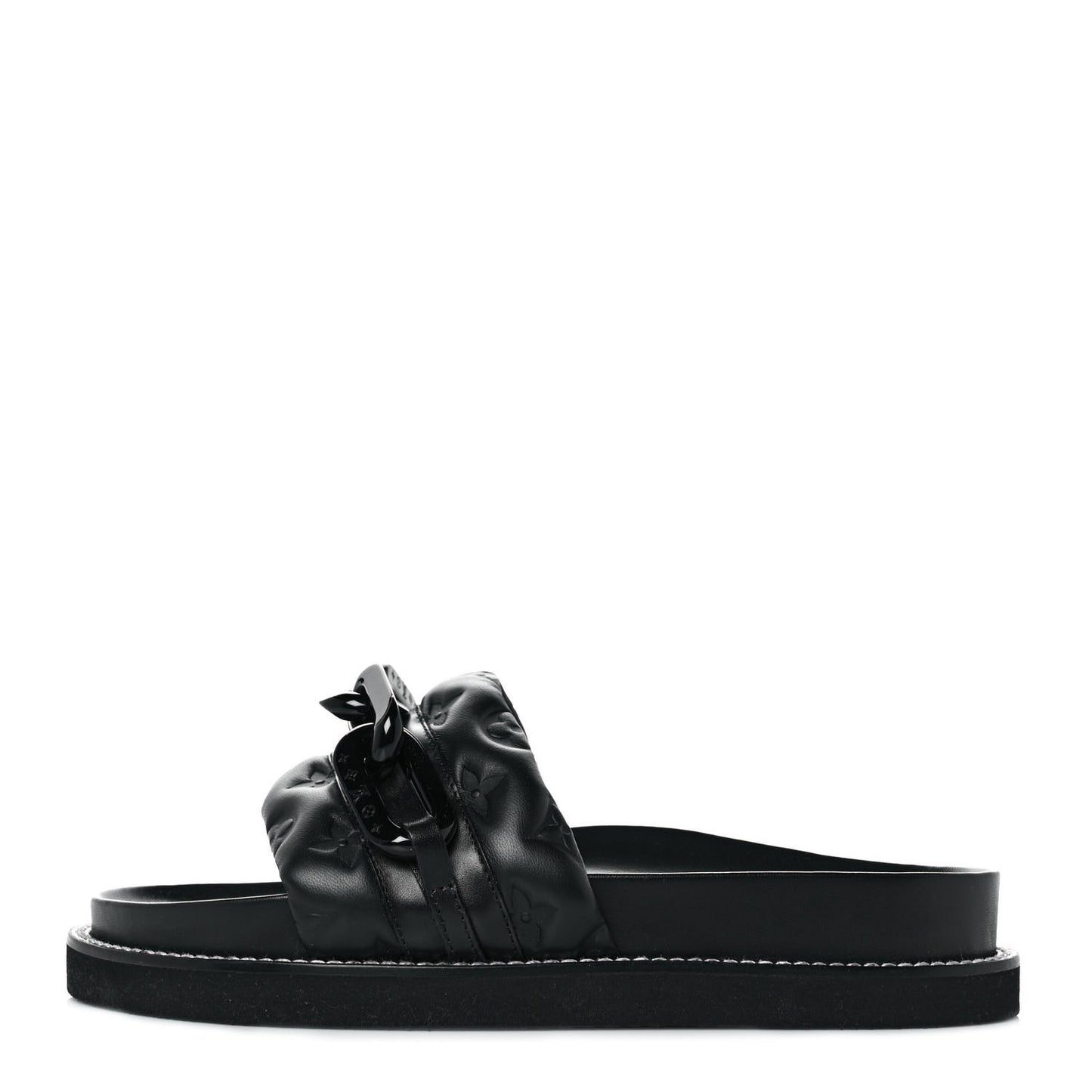 Calfskin Embossed Monogram Sunset Flat Comfort Mule 39 Black