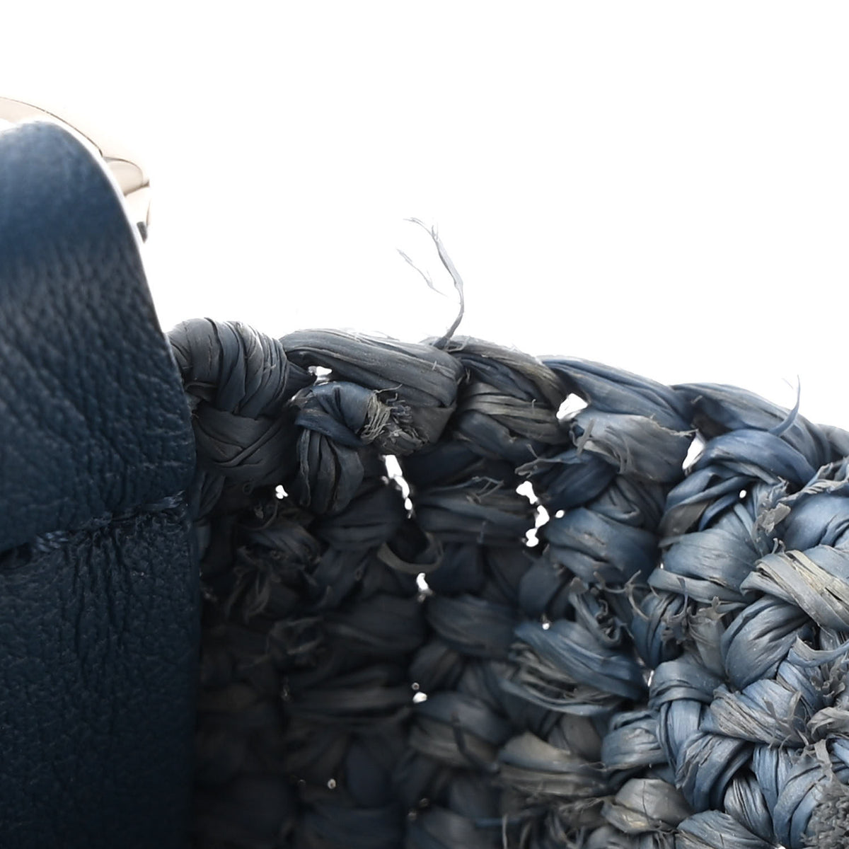 Raffia Mini Slit Tote Bag Blue