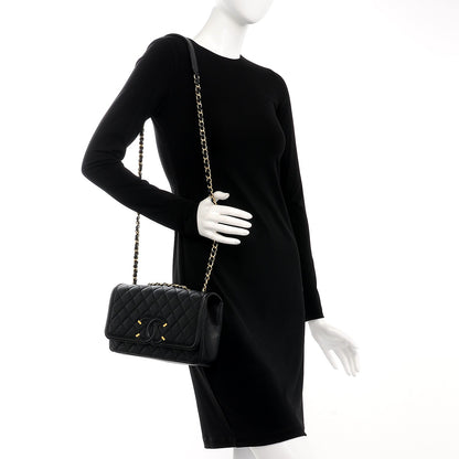 Chanel Caviar Quilted Medium CC Filigree Flap Black 2 of 8
