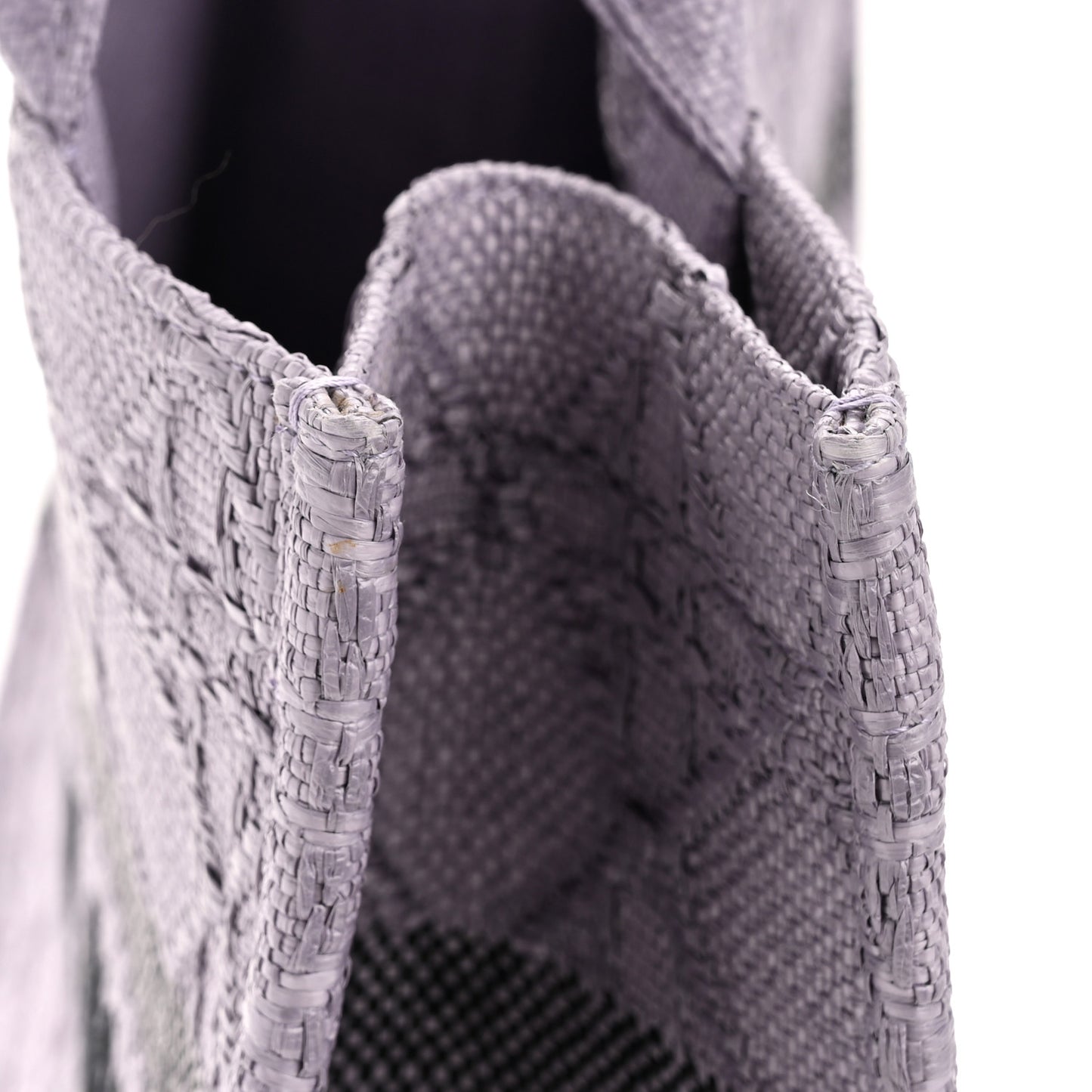 Raffia Cannage Medium Book Tote Lilac