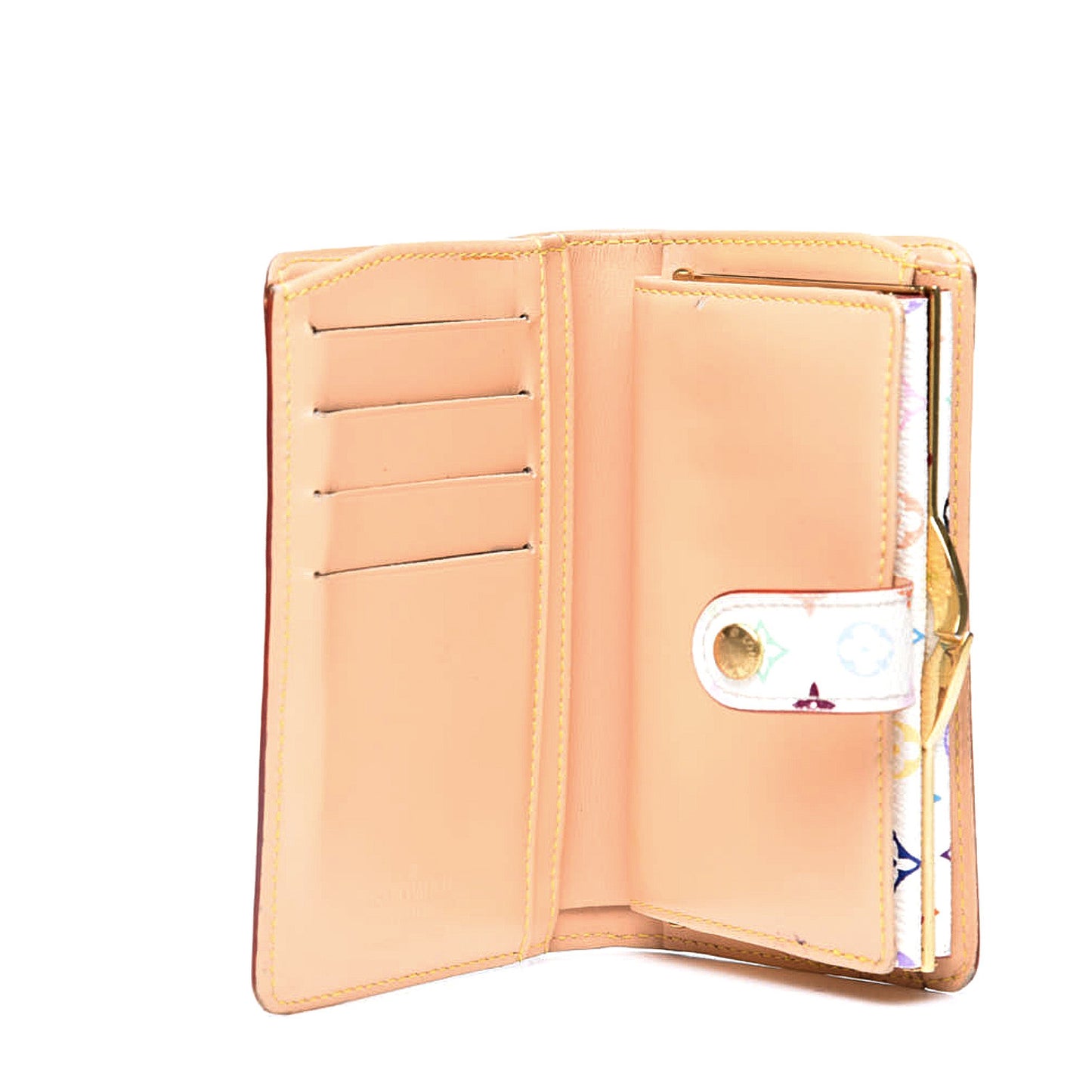Monogram Multicolor French Purse Wallet White
