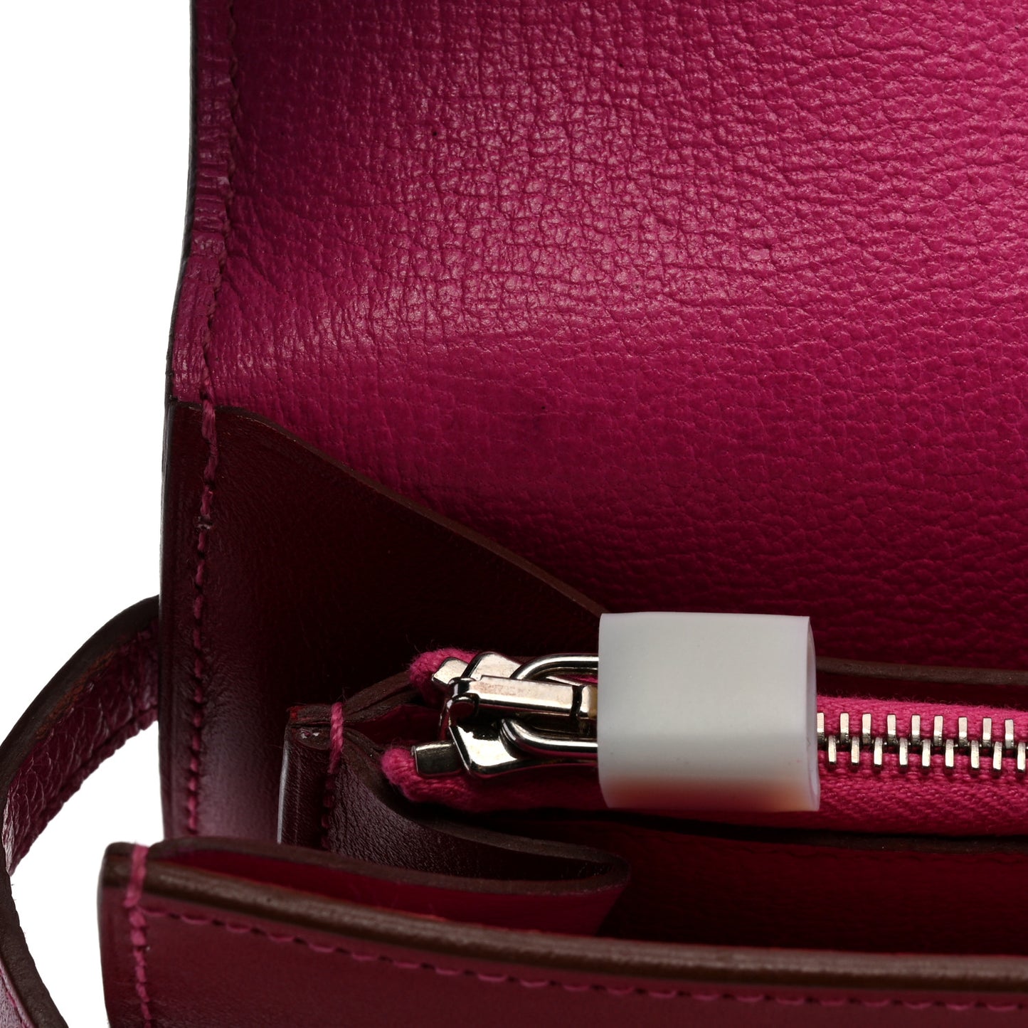 Tadelakt Verso Kelly Longue Wallet Rubis Rose Shocking