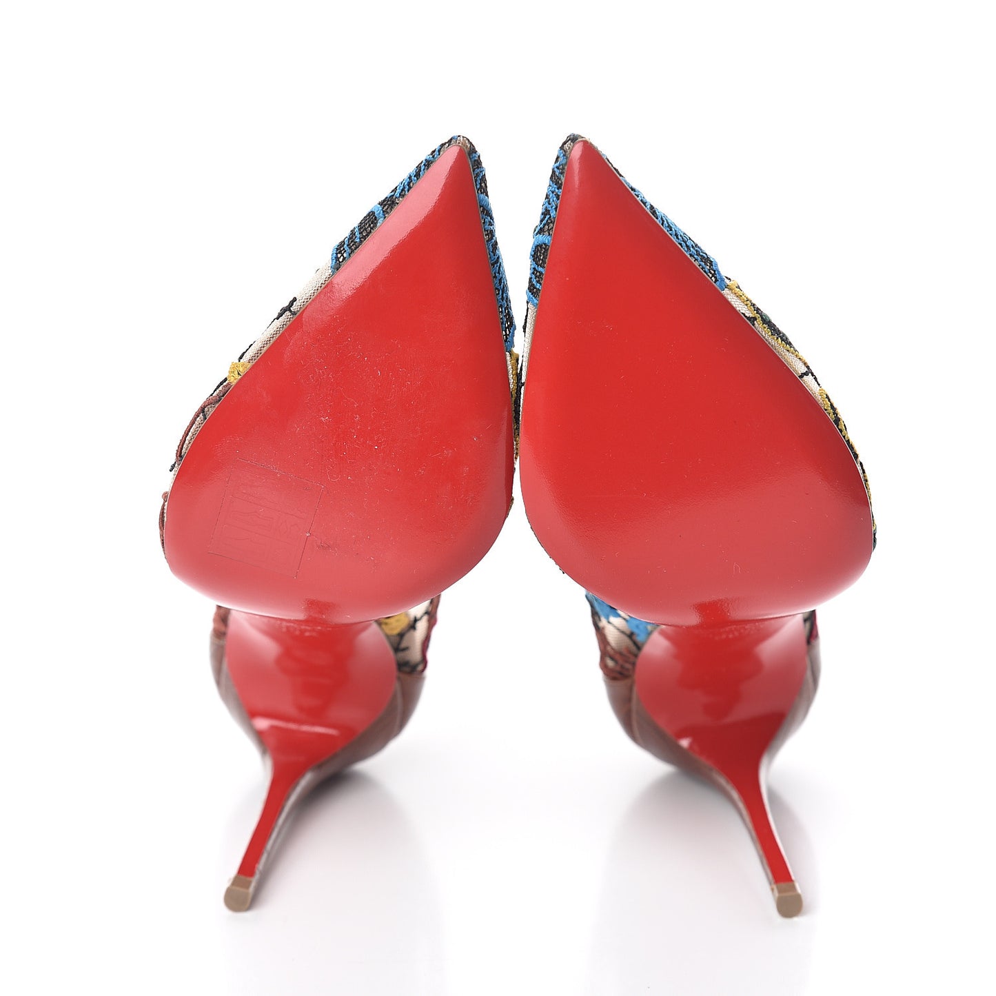 Lace Calfskin Crocodile Embossed Follies 100 Pumps 35.5 Cuoio Multicolor