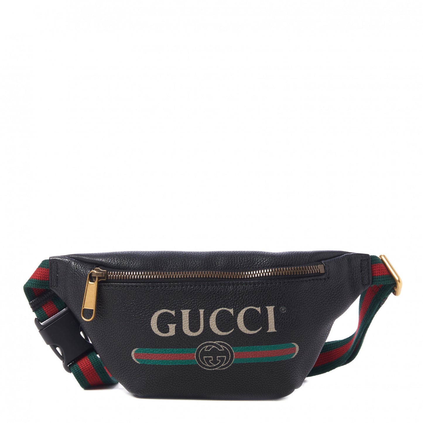 Grained Calfskin Small Logo Belt Bag Black