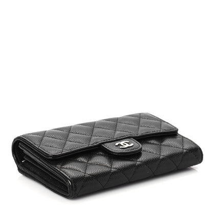 Chanel Caviar Quilted Large Gusset Flap Wallet Black 4 of 8