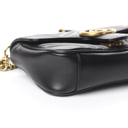 Gucci Calfskin Matelasse Mini GG Marmont Shoulder Bag Black 7 of 8