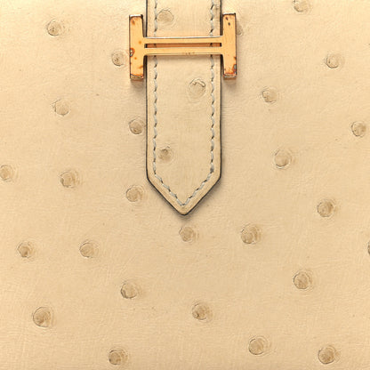 Hermes Ostrich Bearn Compact Wallet Trench 9 of 13