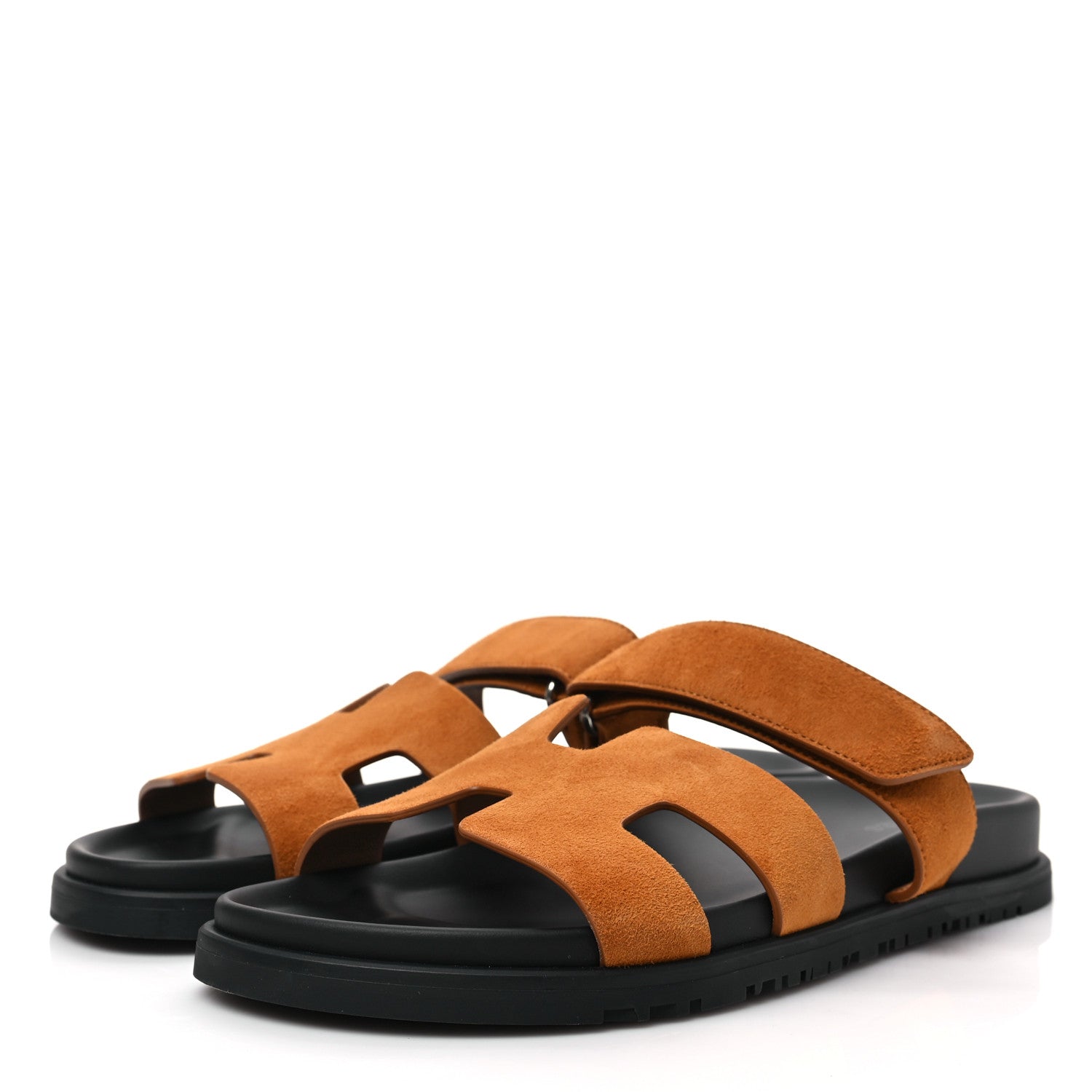 Hermes Suede Goatskin Womens Chypre Sandals 40 Naturel 3 of 9