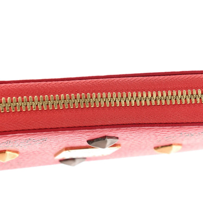 MCM Visetos Studded Zip Around Wristlet Wallet Red 10 of 12