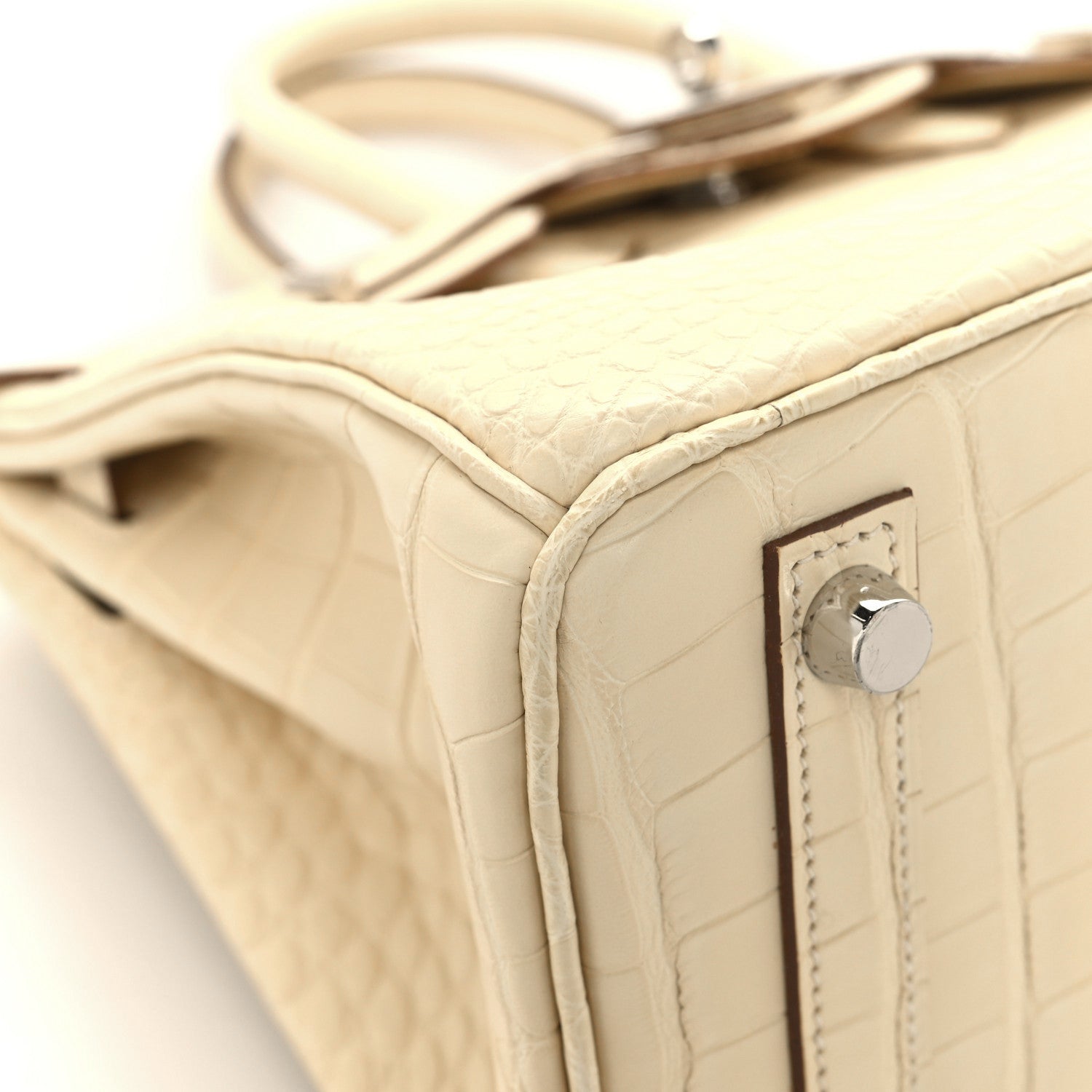Hermes Matte Alligator Birkin 25 Vanille 12 of 13