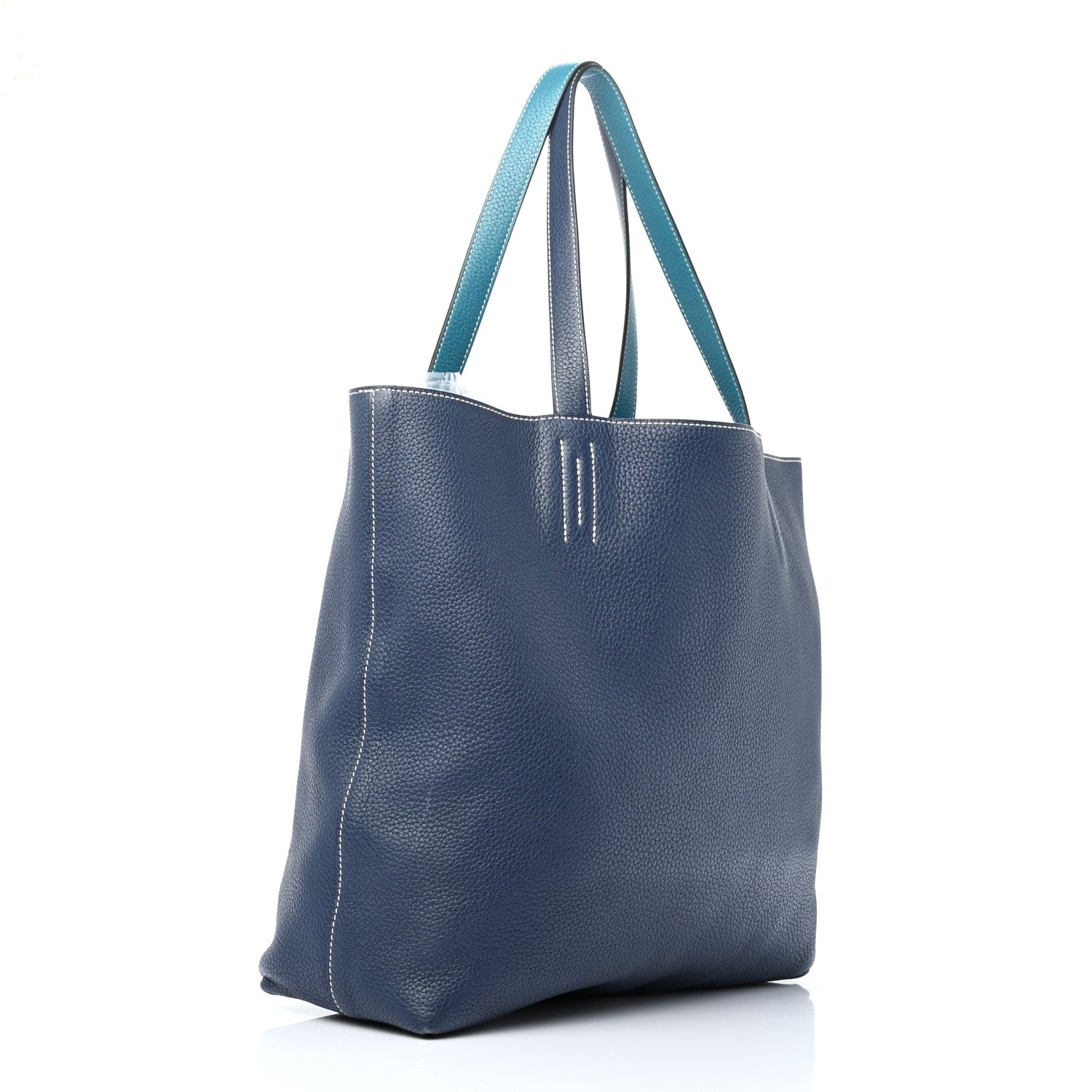 Hermes Taurillon Clemence Double Sens 36 Reversible Tote Bleu Sapphire Izmir 3 of 13