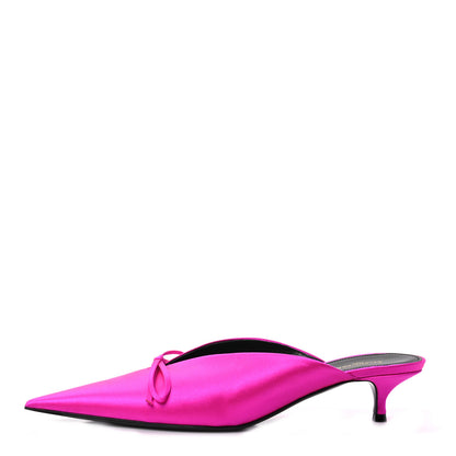 Balenciaga Satin Pointed Toe Knife 40mm Mules 38.5 Rose Fuchsia 1 of 8