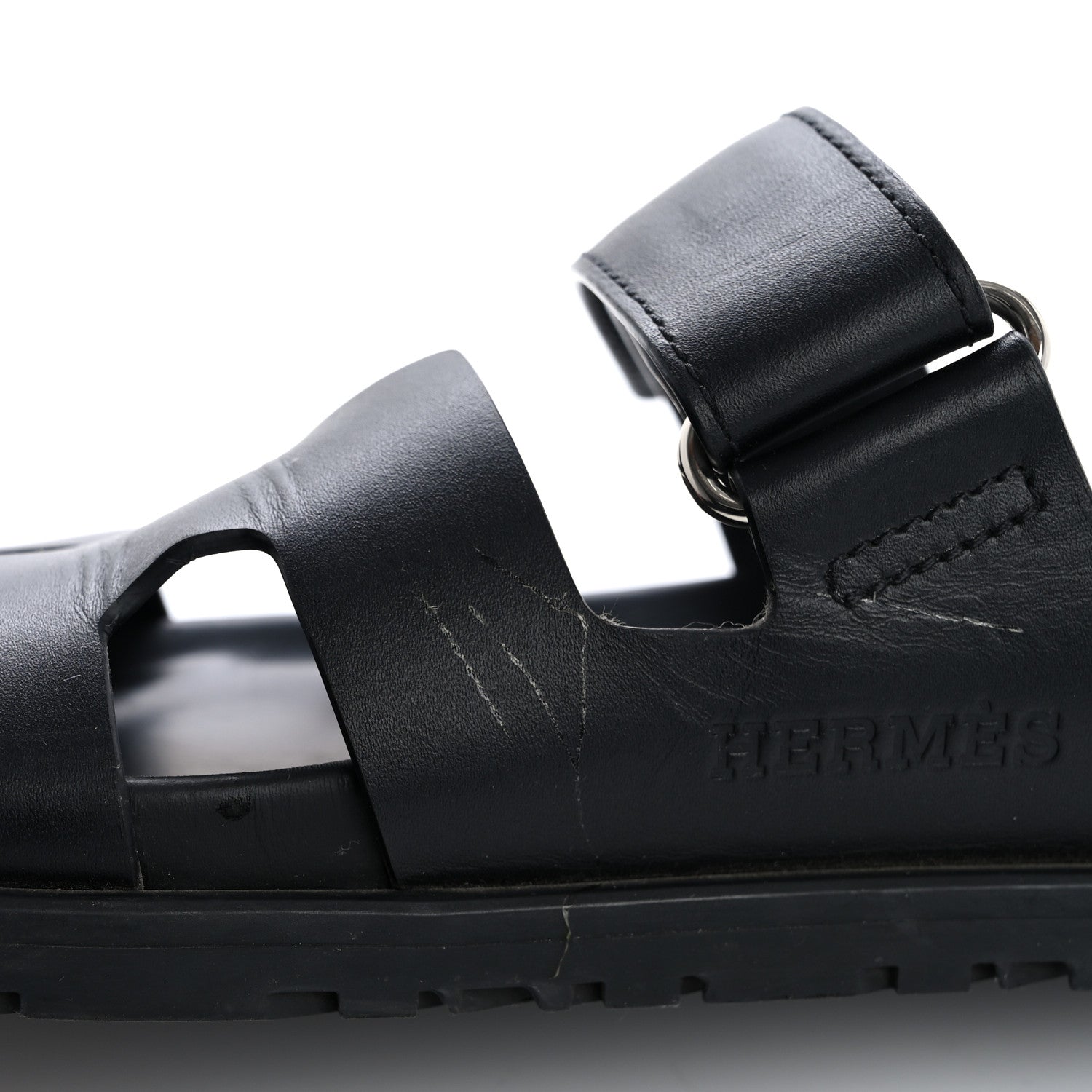 Hermes Calfskin Womens Chypre Sandals 35 Black 12 of 12