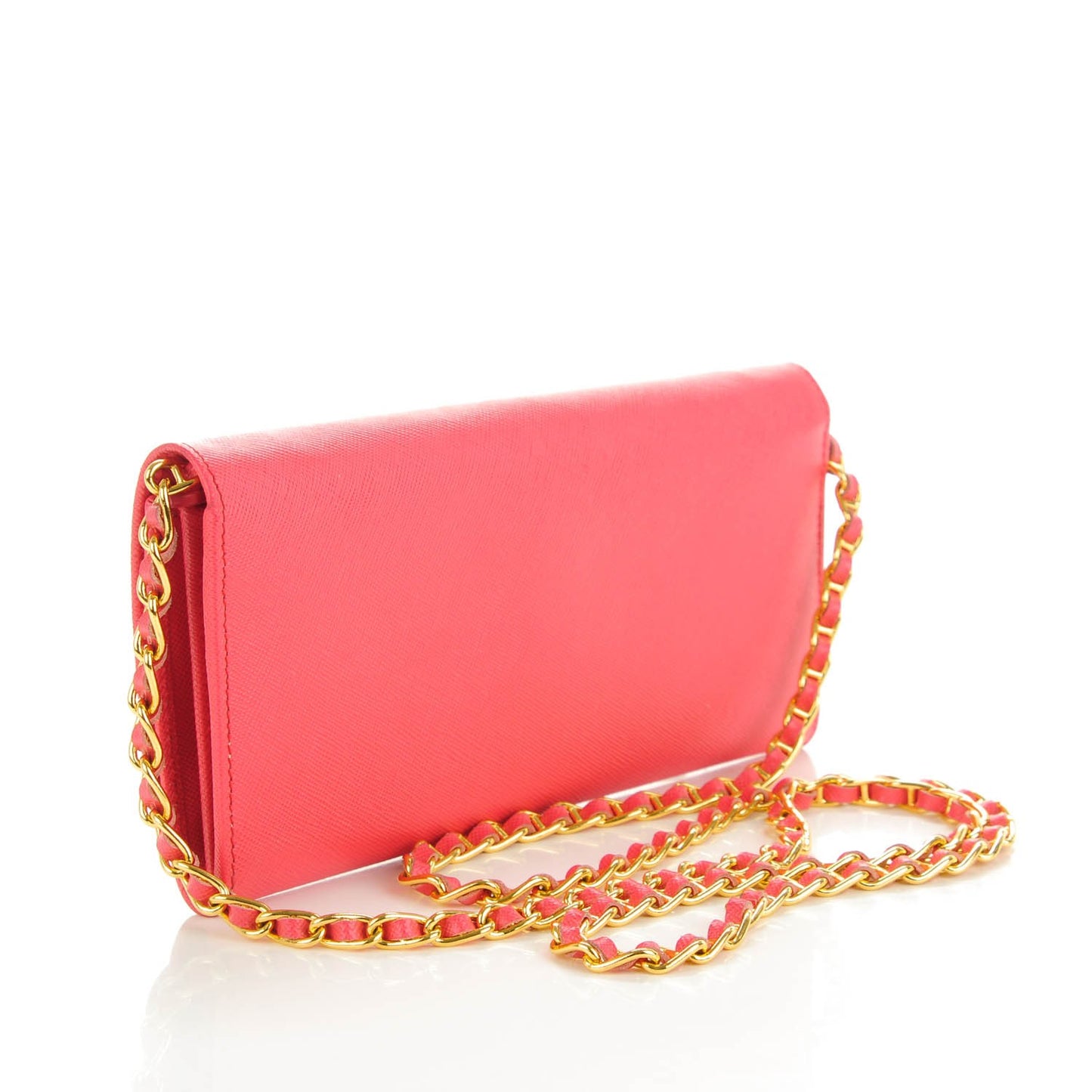 Saffiano Metal Oro Chain Wallet Peonia