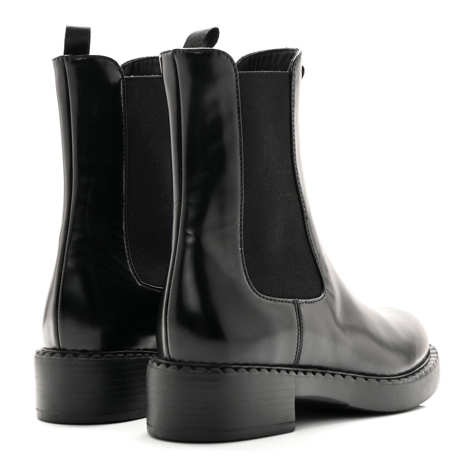 Prada Spazzolato Metal Triangle Logo 50mm Chelsea Boots 38 Black 4 of 13