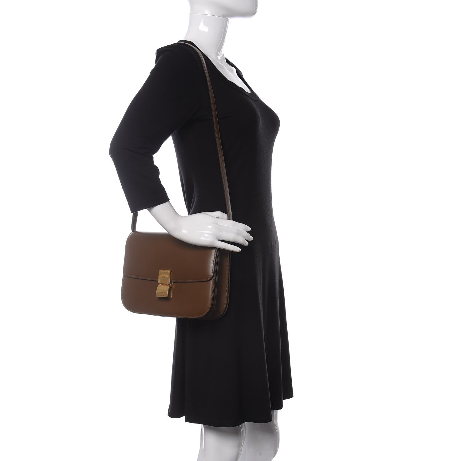 Celine Box Calfskin Medium Classic Box Flap Bag Camel 2 of 12