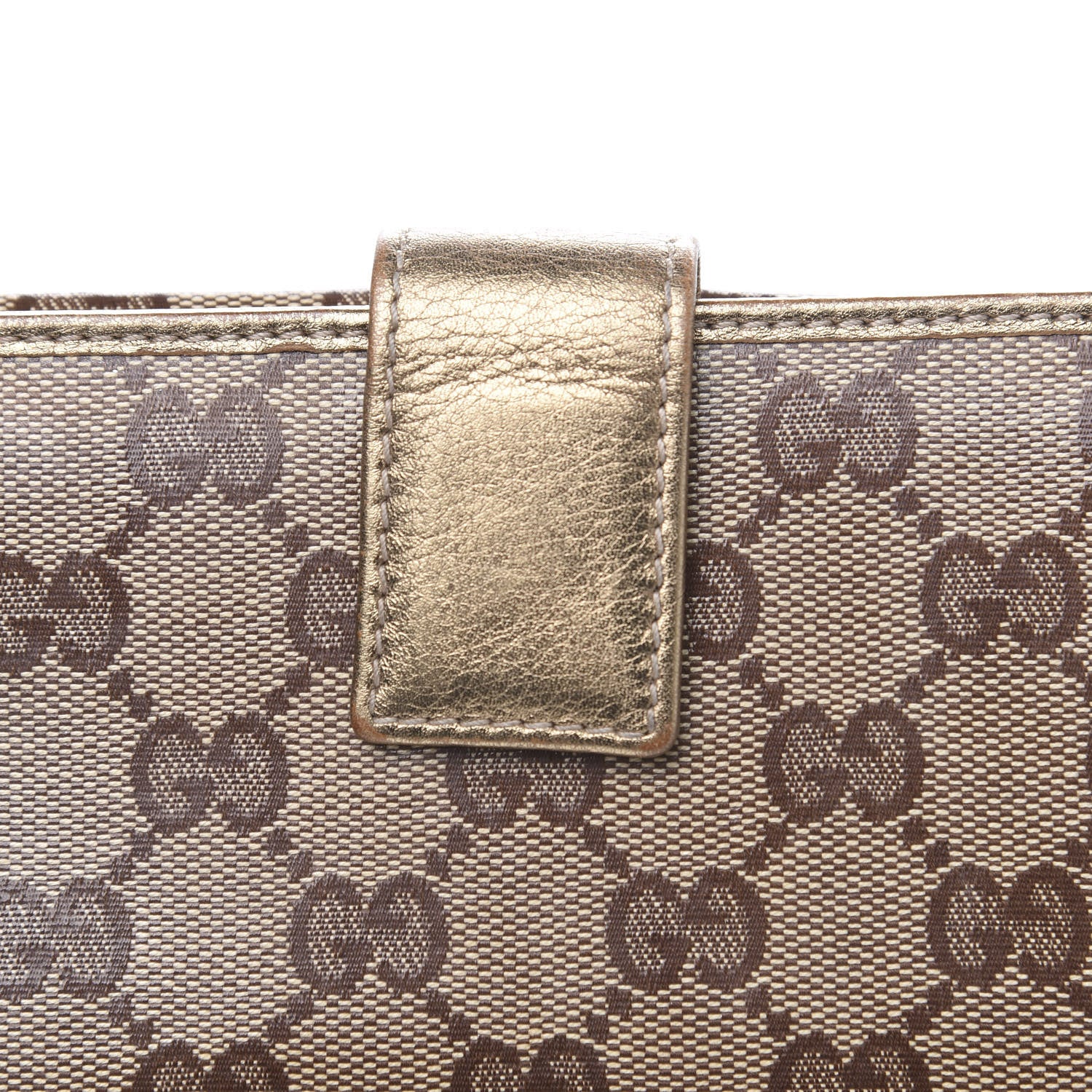 Gucci Crystal Monogram Metal Bar Continental Flap Wallet Gold 9 of 13