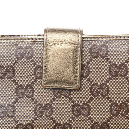 Gucci Crystal Monogram Metal Bar Continental Flap Wallet Gold 9 of 13