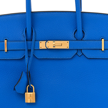 Hermes Taurillon Clemence Birkin 35 Bleu Hydra 8 of 11