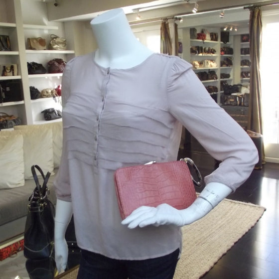 Valentino Garavani Crocodile Embossed Crystal Clutch Coral 2 of 10