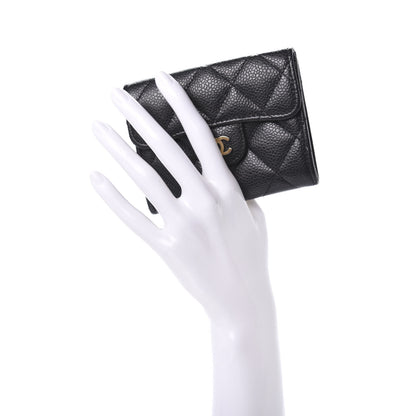 Chanel Caviar Quilted Flap Card Holder Wallet Black 2 of 11