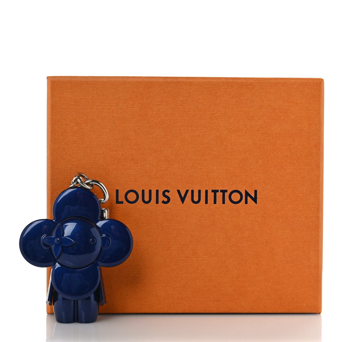 Metal Vivienne Bag Charm Key Holder Blue Marine