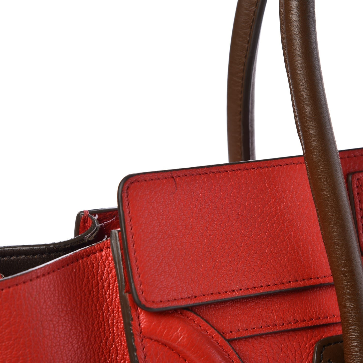 Celine Goatskin Micro Bi-Color Luggage Red 11 of 11
