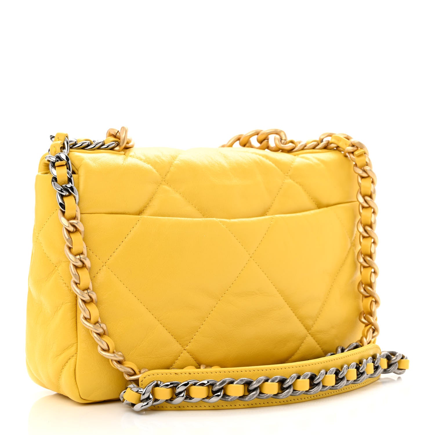 Chanel Lambskin Quilted Medium Chanel 19 Flap Yellow 3 of 11