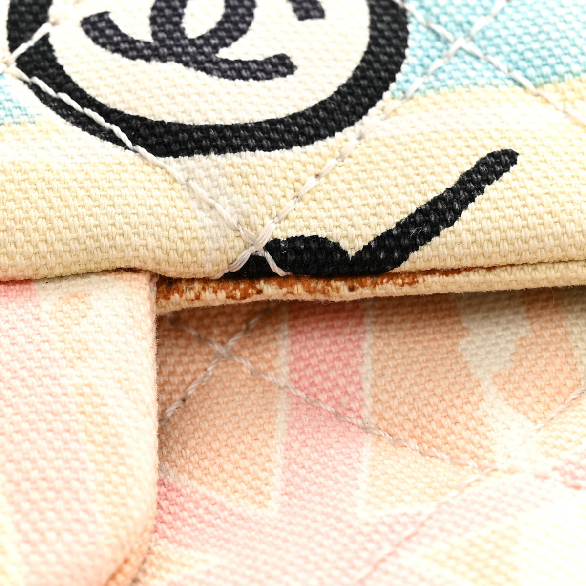 Chanel Canvas Small Printed Eiffel Tower Flap Bag Beige Multicolor 11 of 13