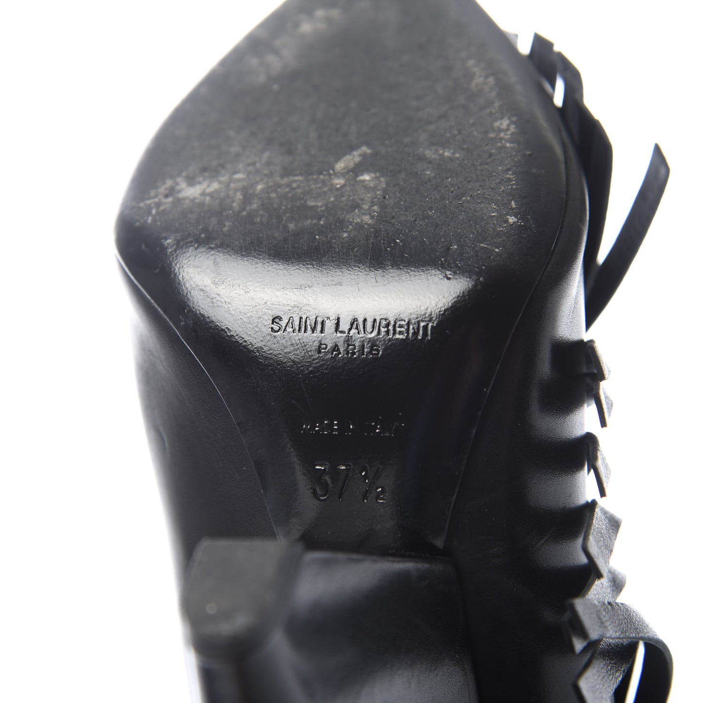Calfskin Niki Fringe High Boots 37.5 Black