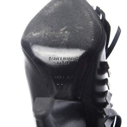 Saint Laurent Calfskin Niki Fringe High Boots 37.5 Black 7 of 8