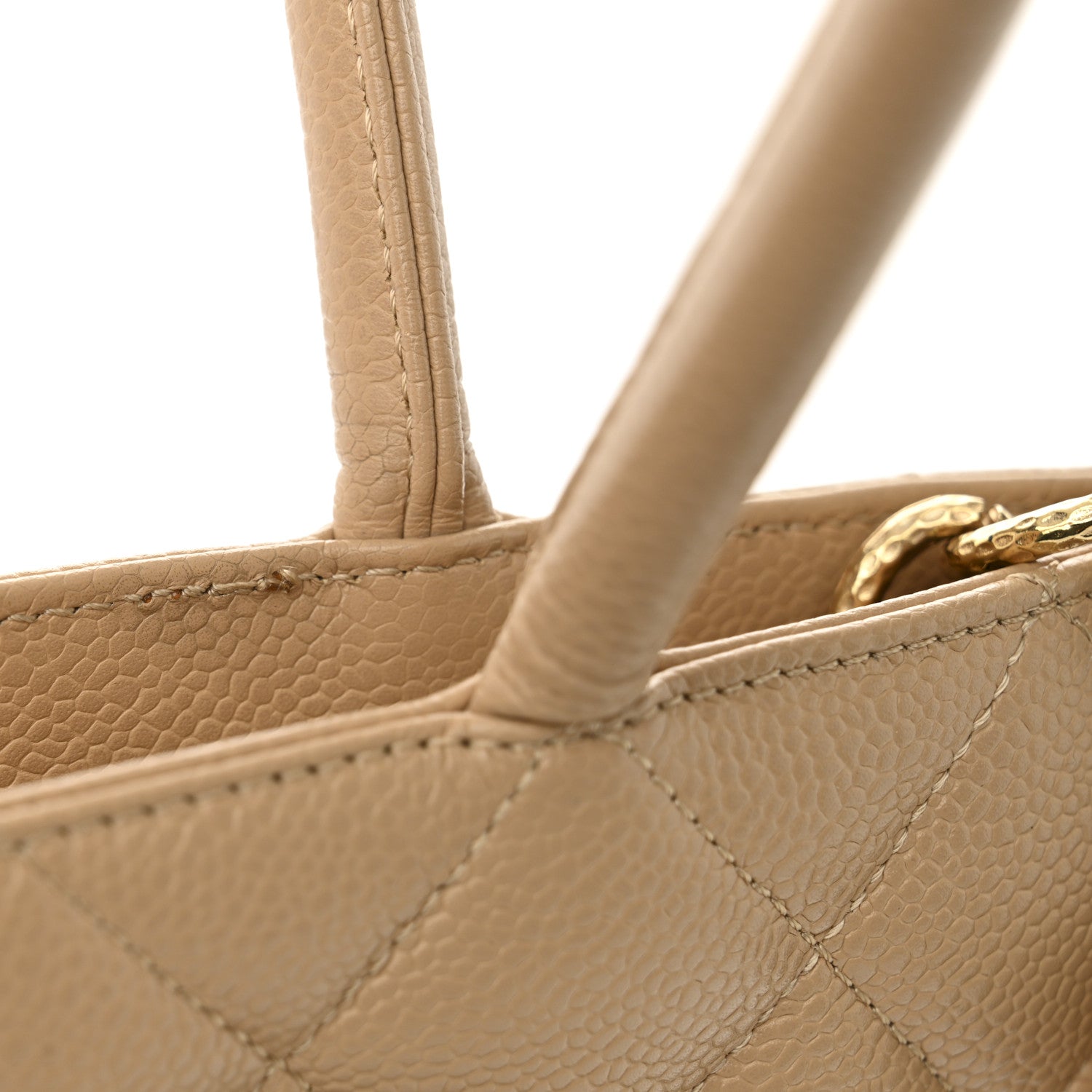 Chanel Caviar Quilted Medallion Tote Beige 11 of 12