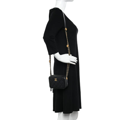 Chanel Caviar Quilted Twist Your Buttons Clutch With Chain Black 2 of 12