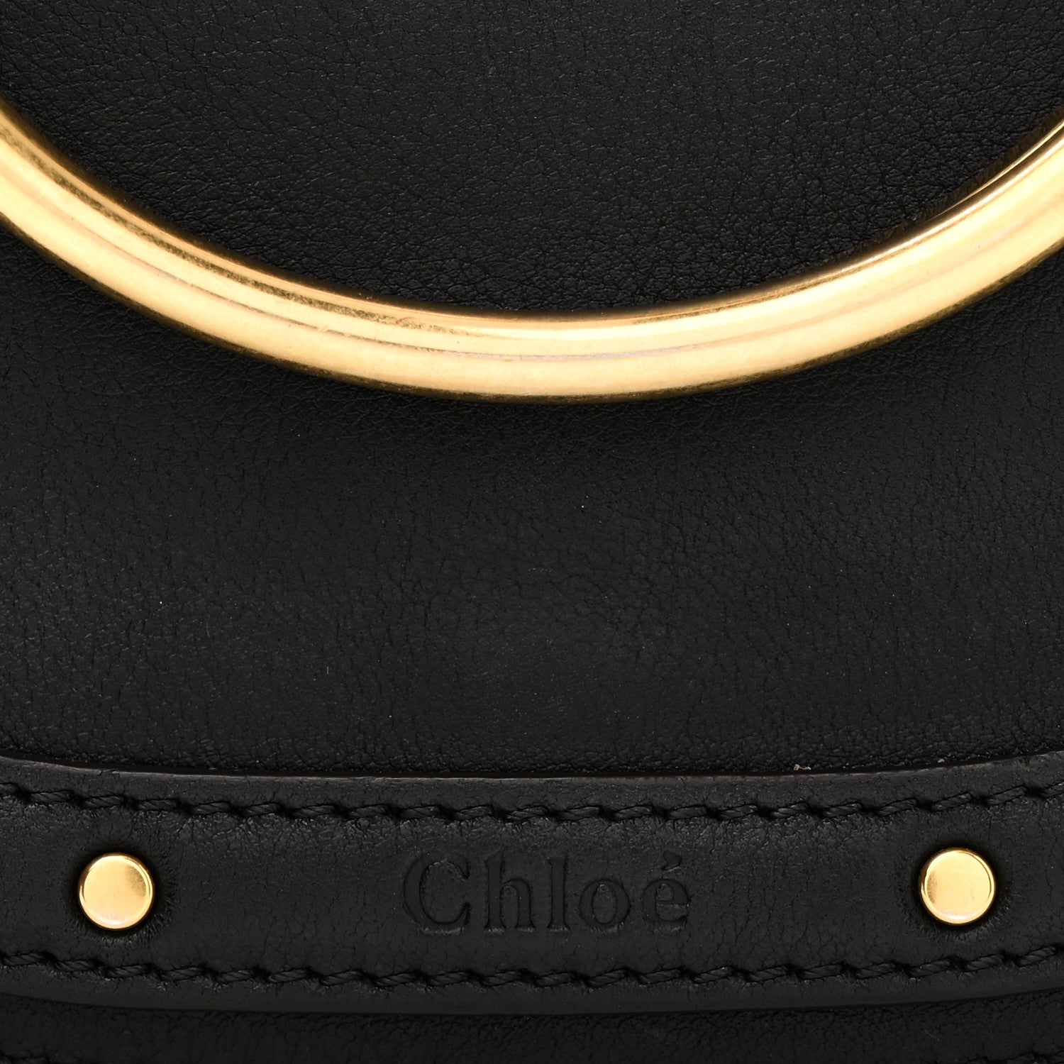 Chloe Calfskin Suede Small Nile Bracelet Bag Black 7 of 10