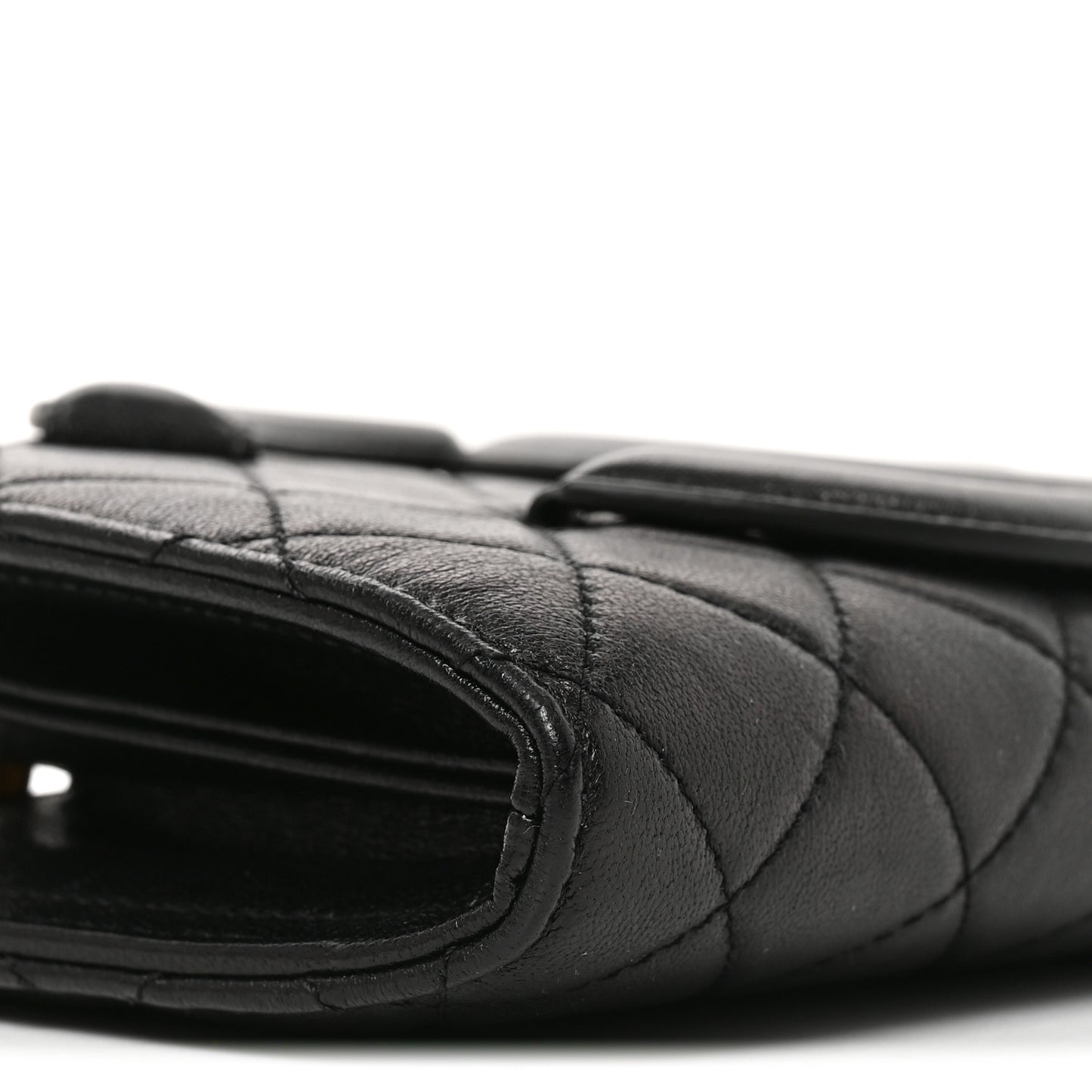 Lambskin Quilted Coco Midnight Clutch Black