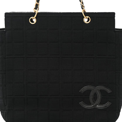 Chanel Jersey Chocolate Bar Quilted CC Shoulder Bag Black 8 of 18