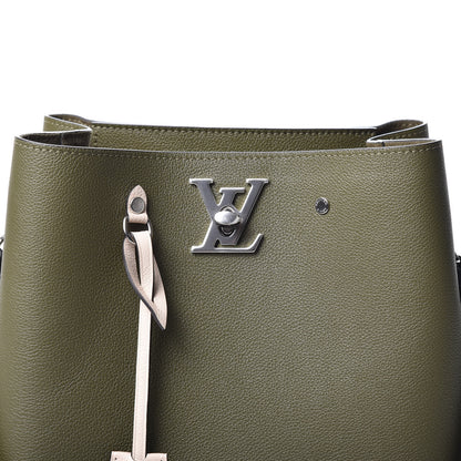 Louis Vuitton Calfskin Lockme Bucket Laurier Green Toffee Latte Beige Black 9 of 9