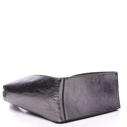 Stella McCartney Metallic Eco Alter Nappa Perforated Logo Crossbody Silver 3 of 8