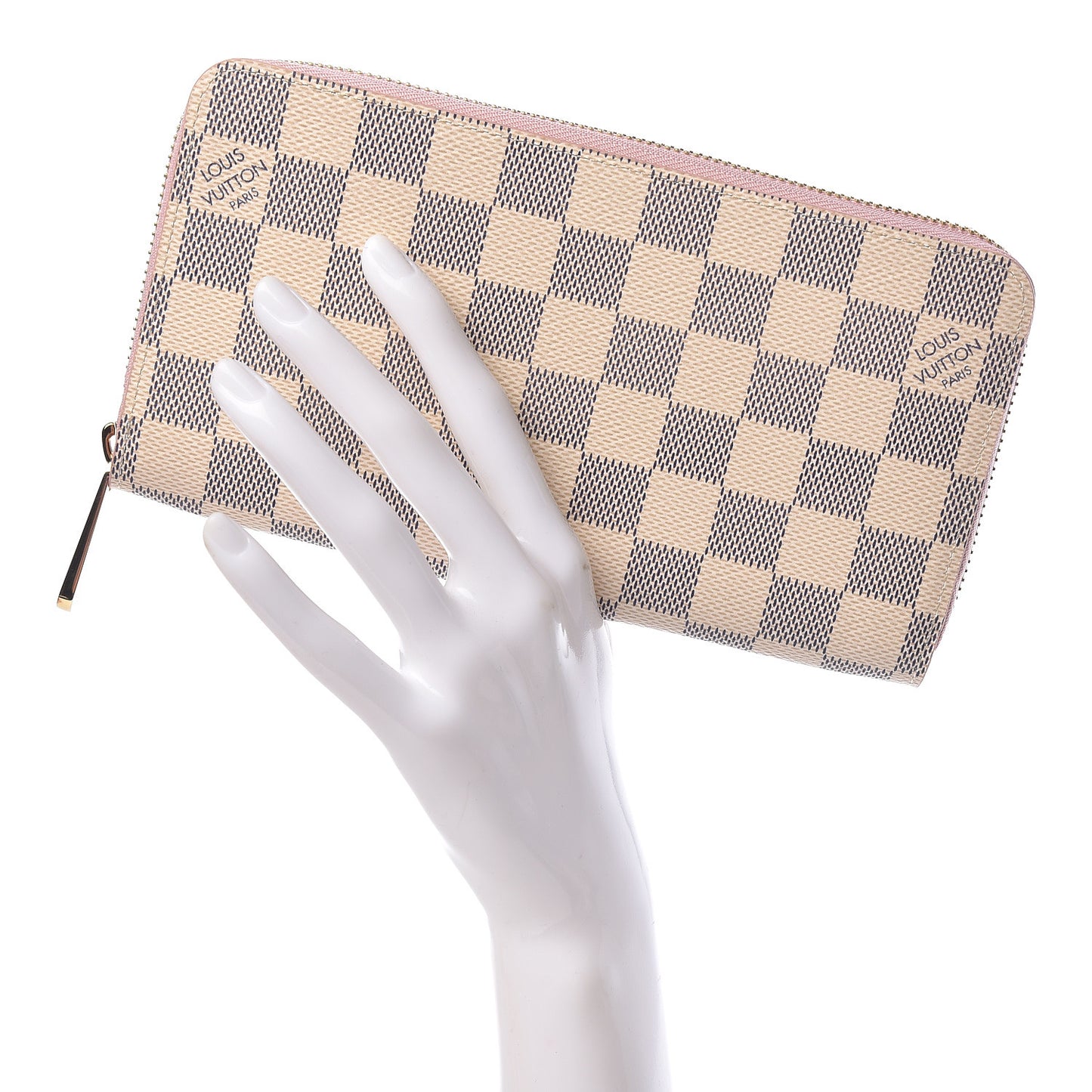 Damier Azur Zippy Wallet Rose Ballerine