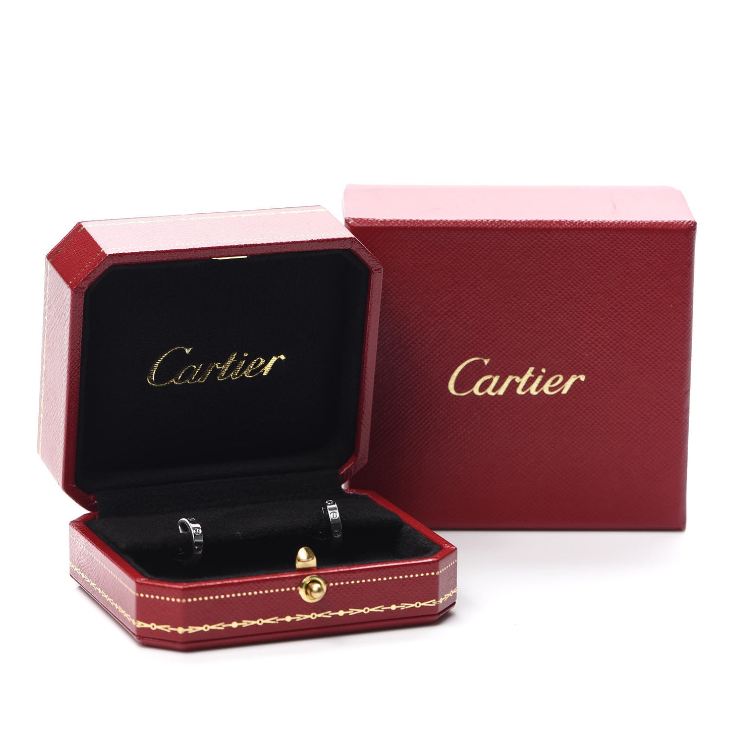 18K White Gold Small LOVE Hoop Earrings