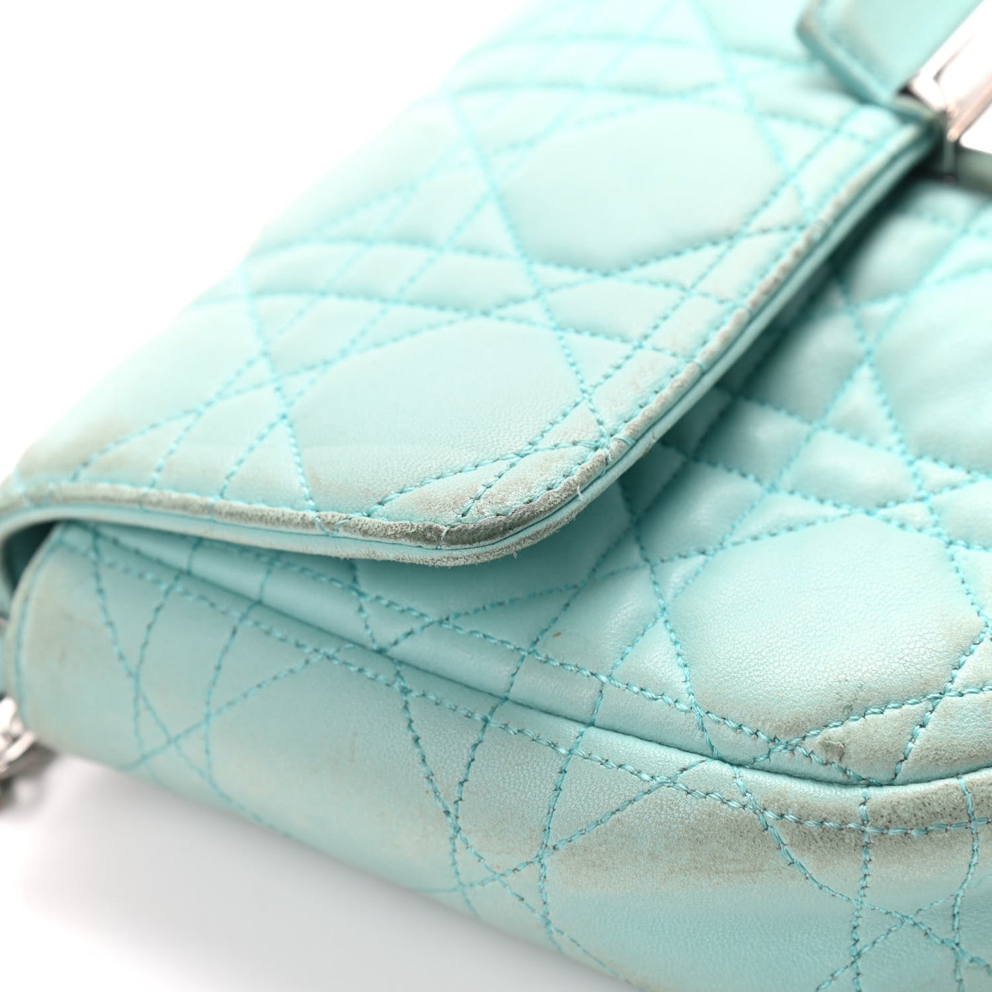 Lambskin Cannage Miss Dior Promenade Pouch Turquoise