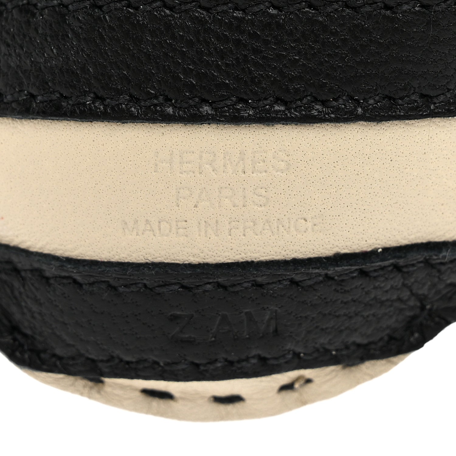 Hermes Milo Lambskin Geegee Savannah Bag Charm Craie Black Rose Mexico 3 of 4