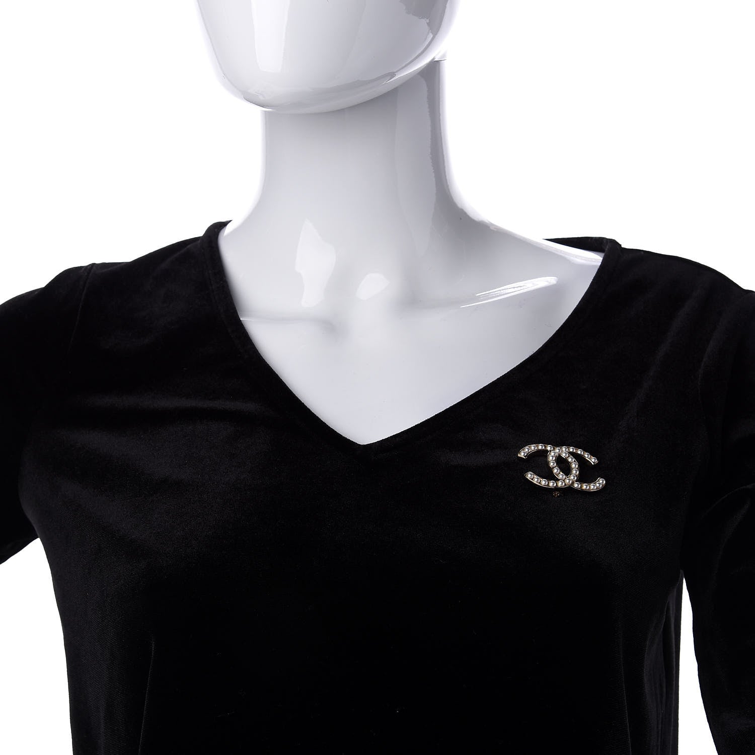 Chanel Pearl CC Mini Brooch Gold 2 of 4