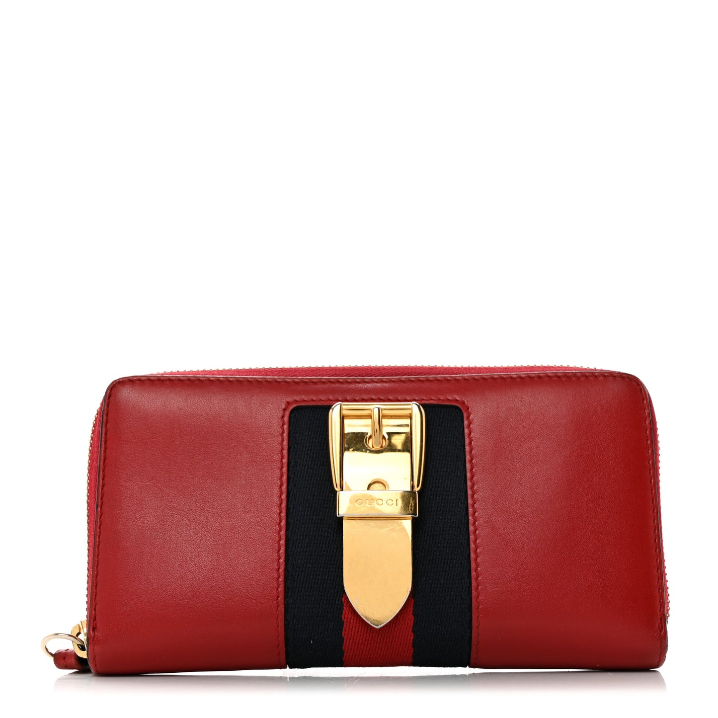 Calfskin Sylvie Zip Around Wallet Hibiscus Red